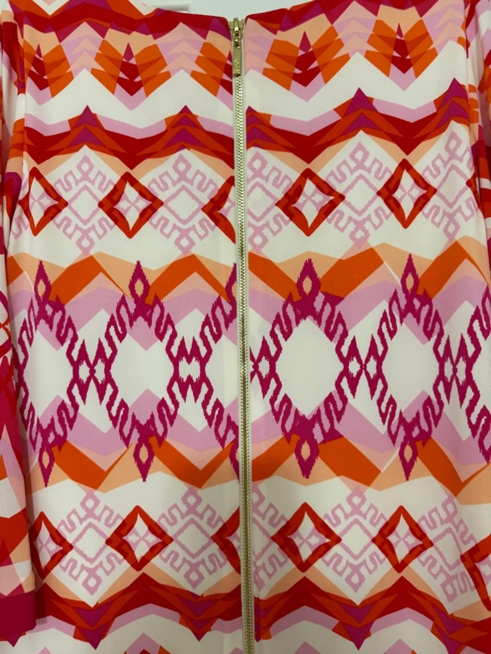 Eliza J Vibrant Geometric Pink & Red Shift Dress - Picture 3 of 5